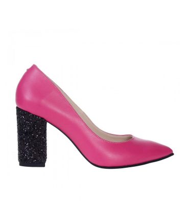 pantofi-piele-fucsia-toc-gros-glitter-negru-1