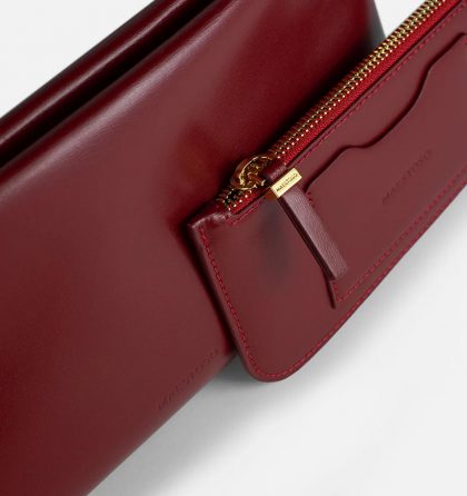 Geanta dama Aurora baguette burgundy